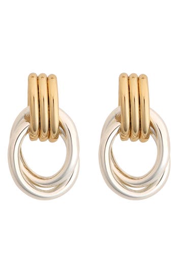 Panacea Two-tone Doorknocker Drop Earrings In Multi
