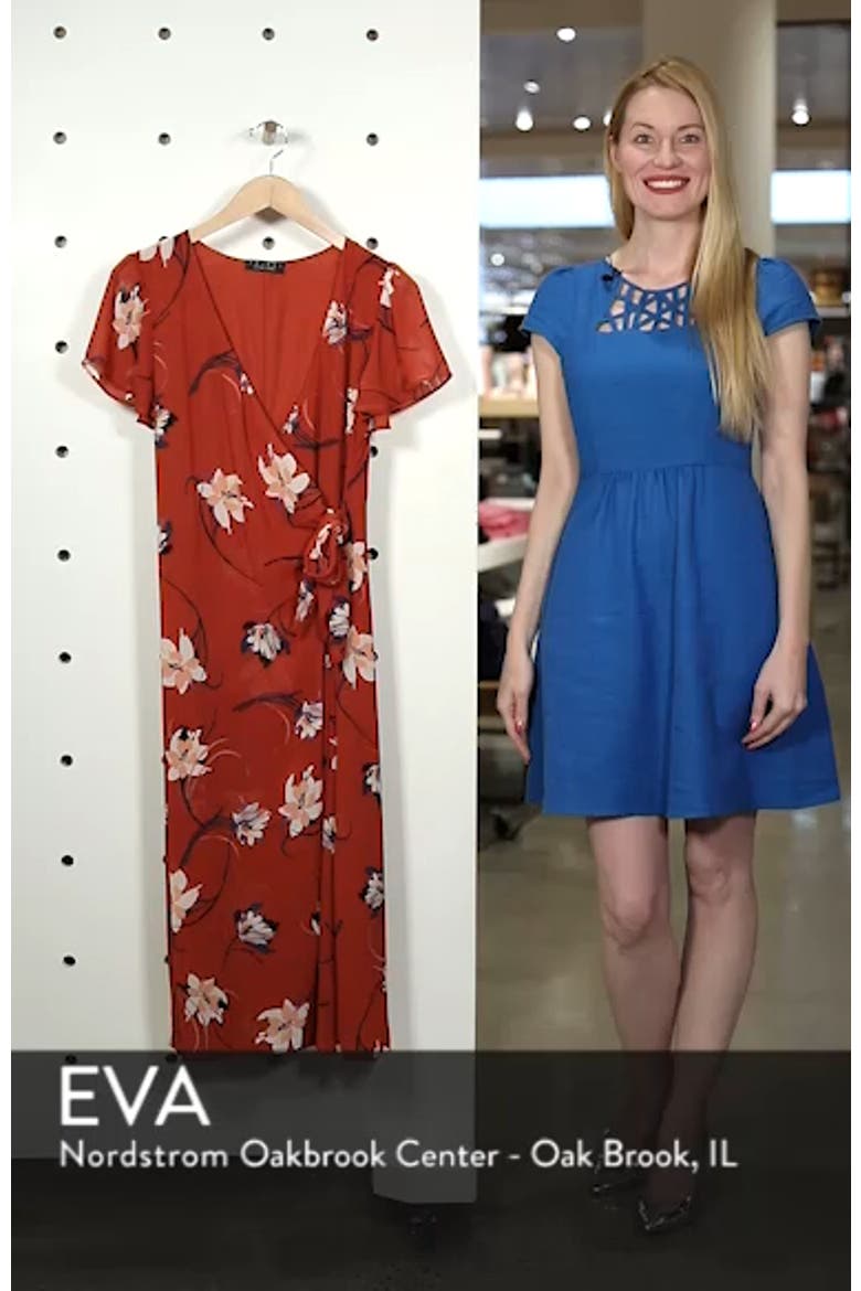 Floral Surplice Midi Dress video
