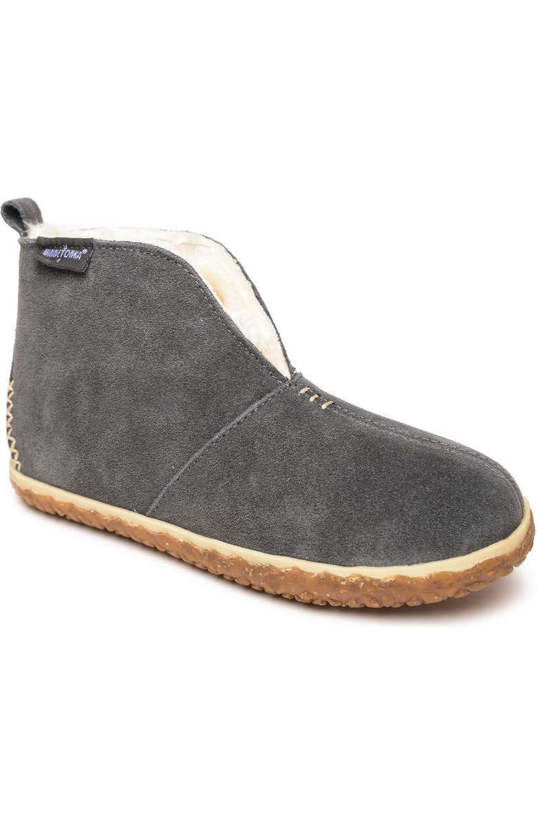 Minnetonka Tucson Faux Fur Lined Bootie, Main, color, Charcoal