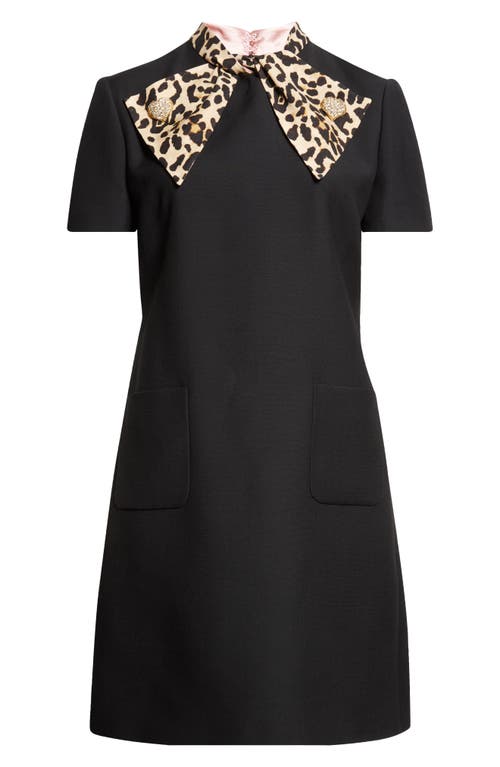 Valentino Womens Nero Animalier Embellished Long-sleeves Wool And Silk Midi Dress In Black