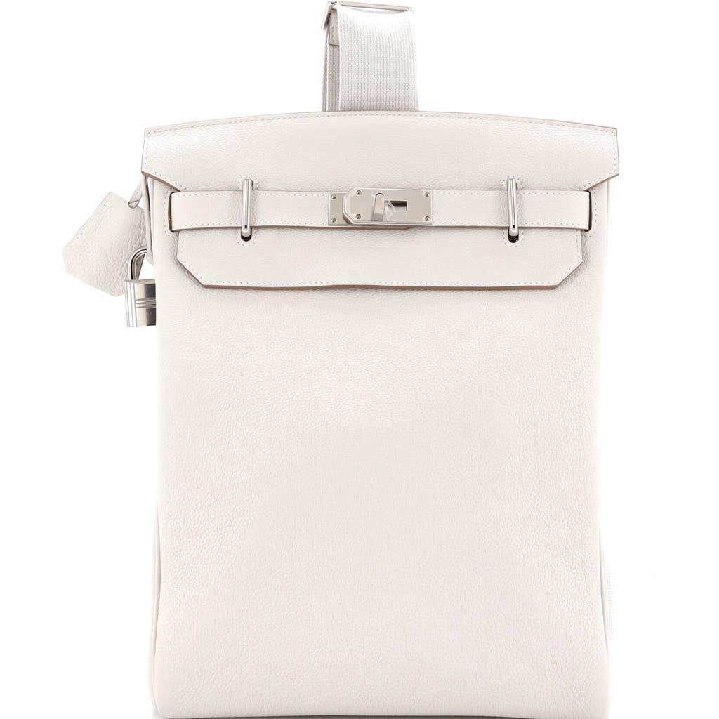 Pre-owned Hermes Hermes Hac A Dos Backpack Togo Gm In White