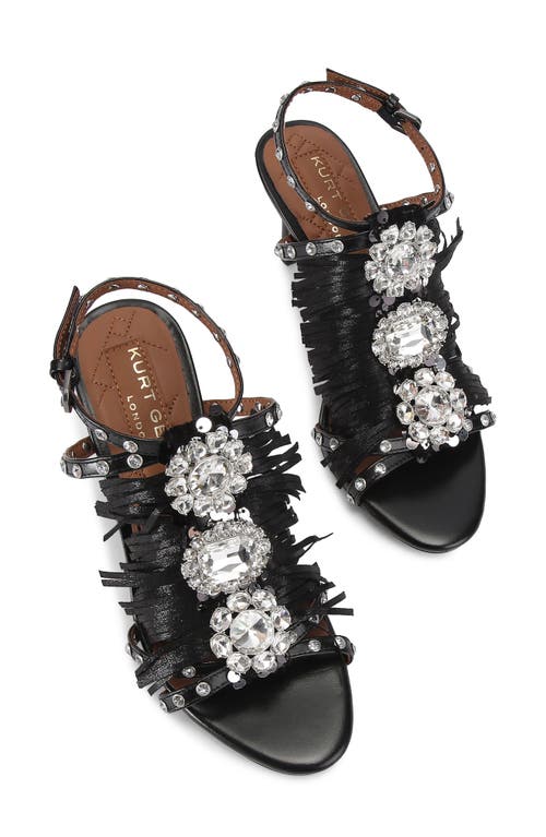 Kurt Geiger London Jewel Fringe Ankle Strap Sandal In Black