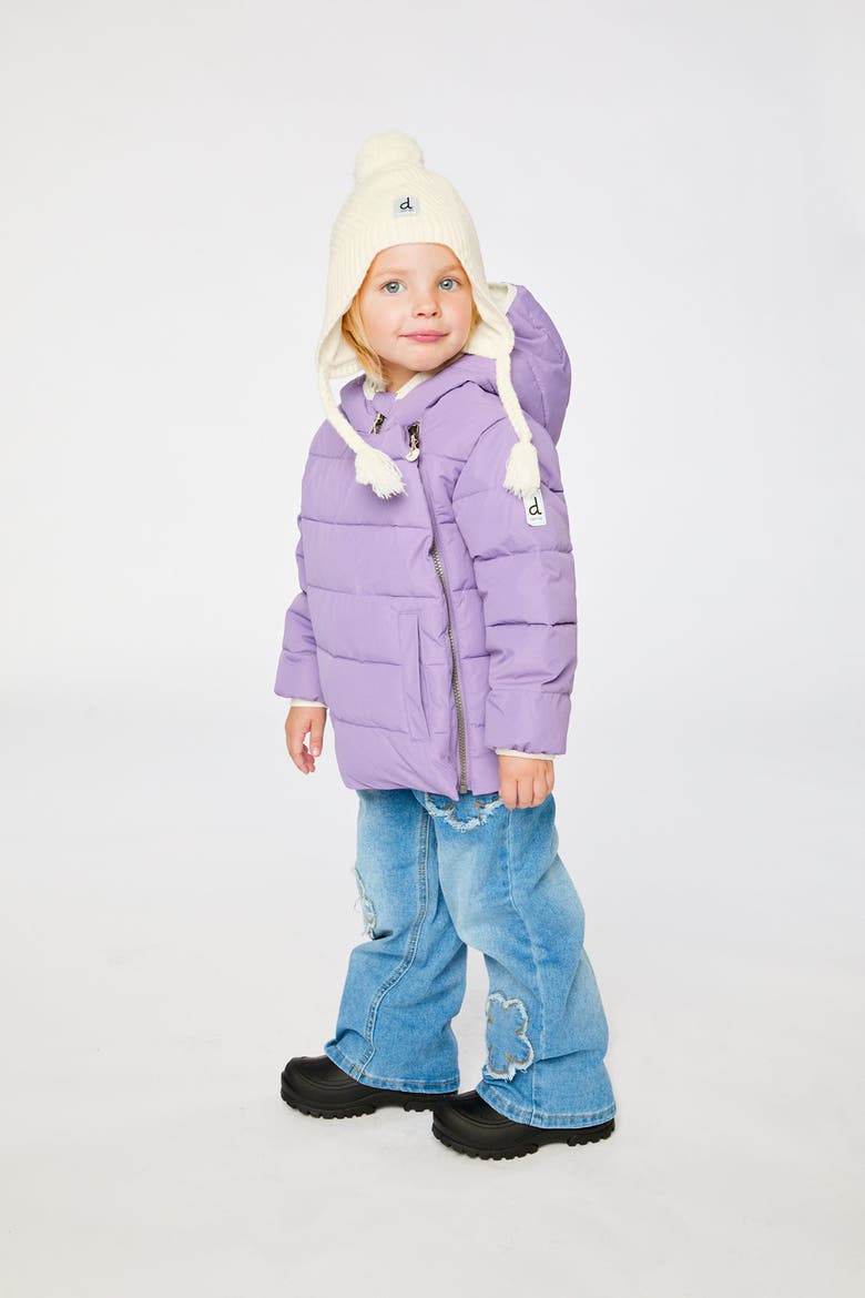 Girl Quilted PrimaLoft Car Seat Adapted Winter Jacket, Alternate, color, Violet