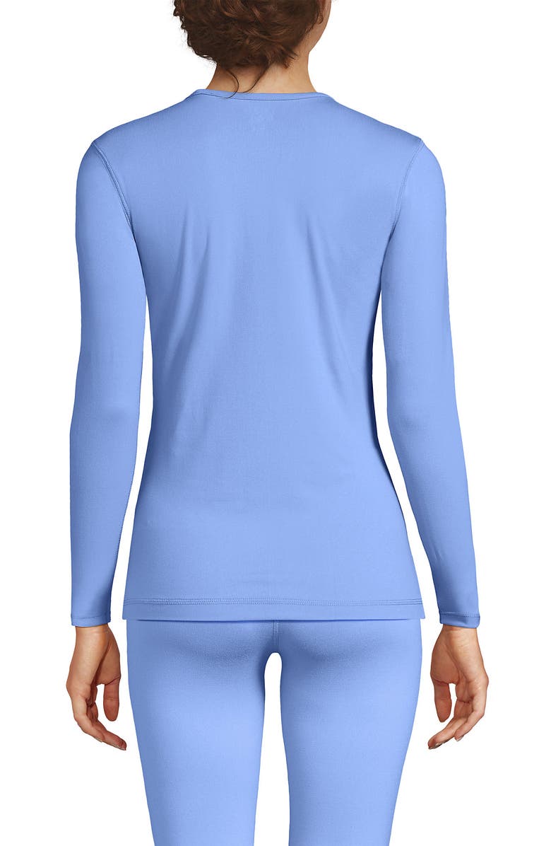 Lands' End Baselayer Cozy Thermaskin Crewneck Top, Alternate, color, Clear Blue Sky