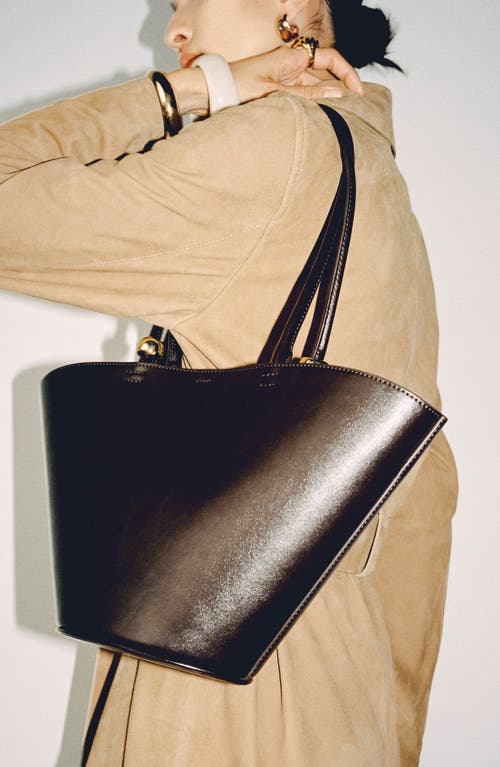 Mango Faux Leather Shopper Bag In Dark Chocolate