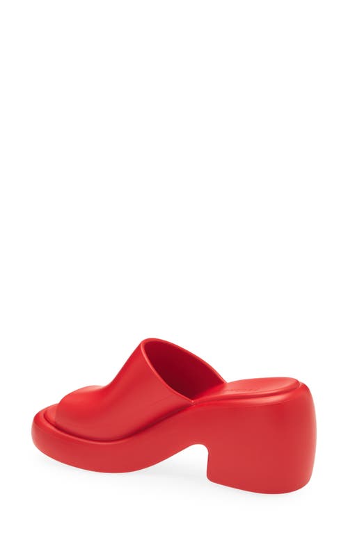 Ferragamo Platform Slide Sandal In Red