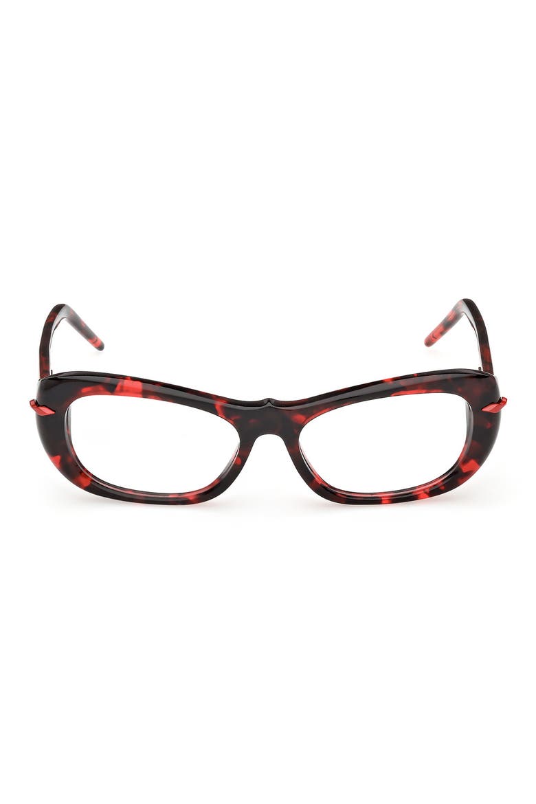 53mm Geometric Optical Glasses, Main, color, RED HAVANA