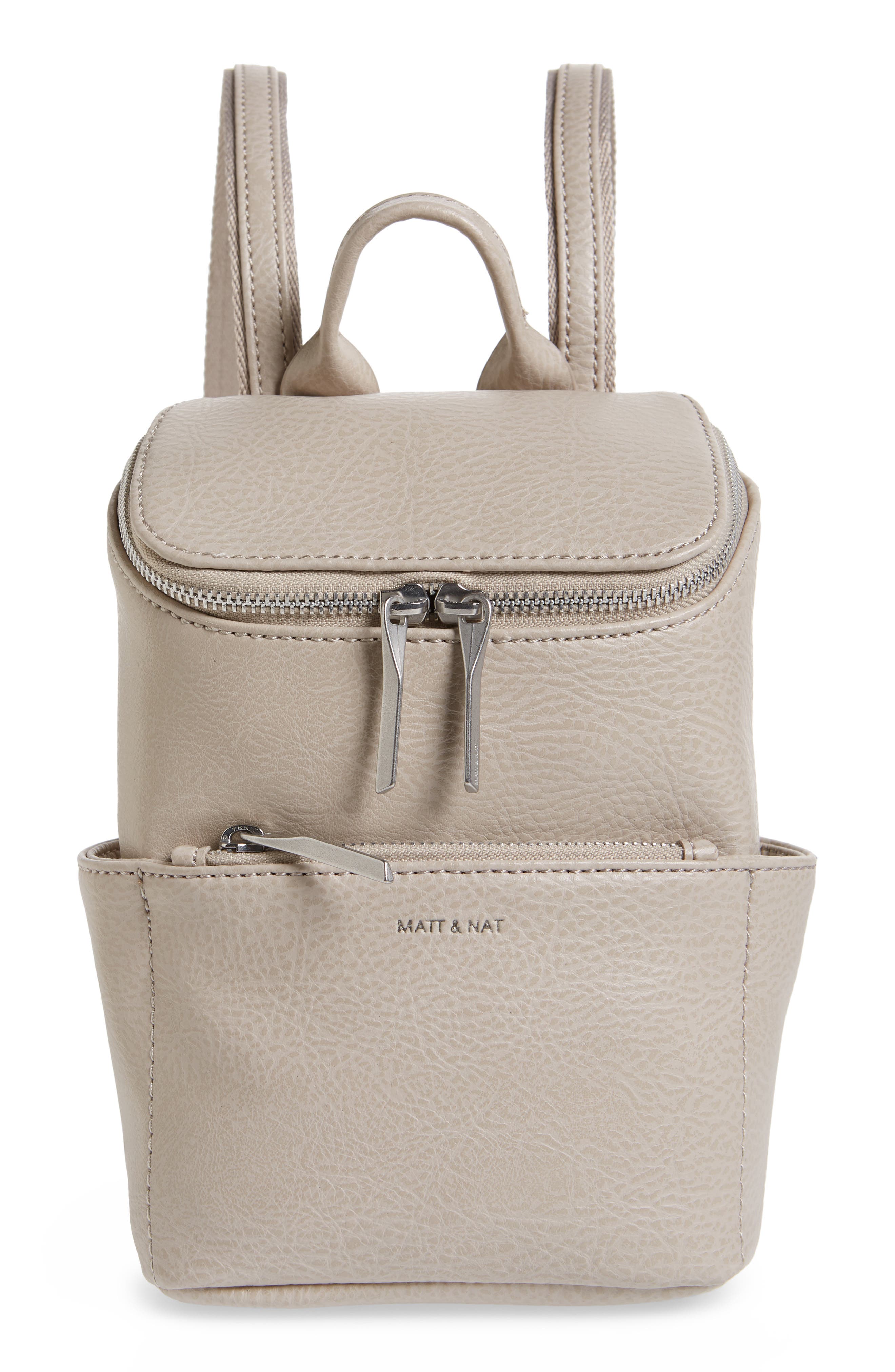 Matt & Nat Mini Brave Faux Leather Backpack, Main, color, 