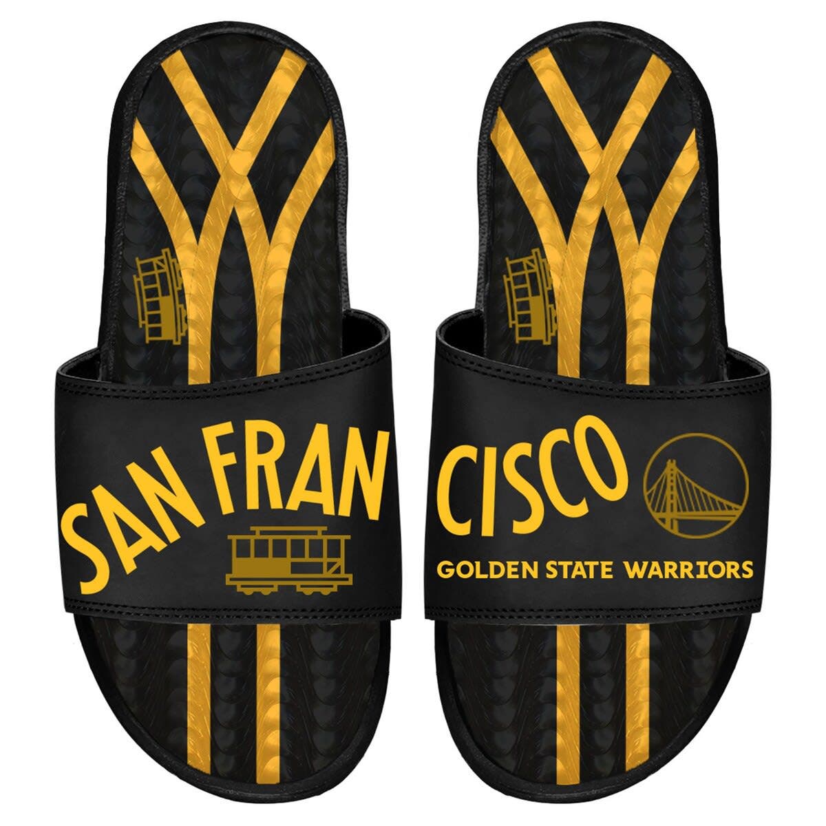ISLIDE Men's ISlide  Black Golden State Warriors 2023/24 City Edition Gel Slide Sandals, Alternate, color, 