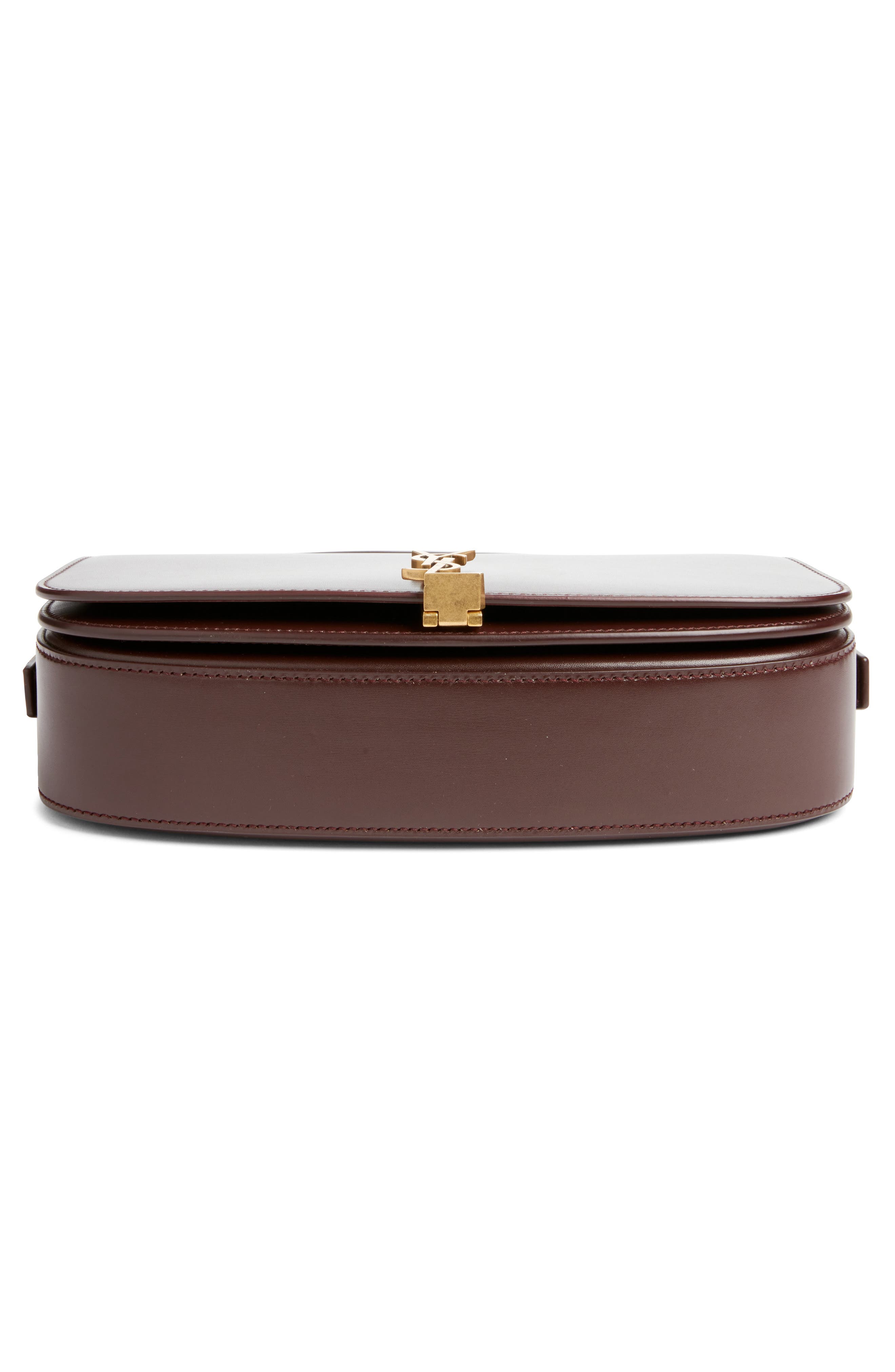 Saint Laurent Voltaire Leather Crossbody Bag, Alternate, color, Raisin
