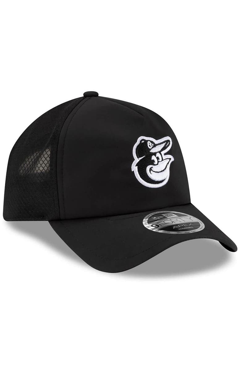 New Era Men's New Era Black Baltimore Orioles 2026 Batting Practice Apex 9FORTY Adjustable Trucker Hat, Alternate, color, Black