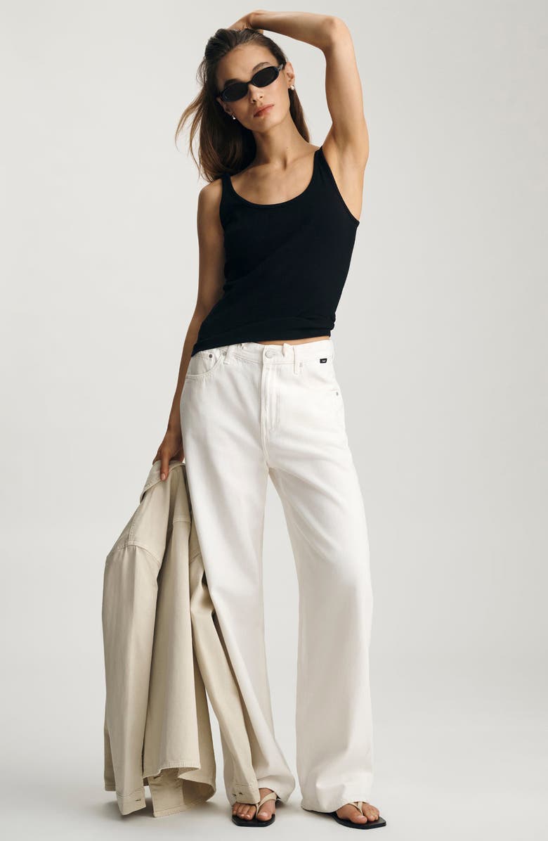 Mavi Jeans Scoop Neck Stretch Cotton Rib Tank, Alternate, color, 