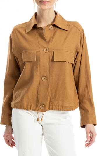 MAX STUDIO Linen & Cotton Utility Jacket | Nordstromrack
