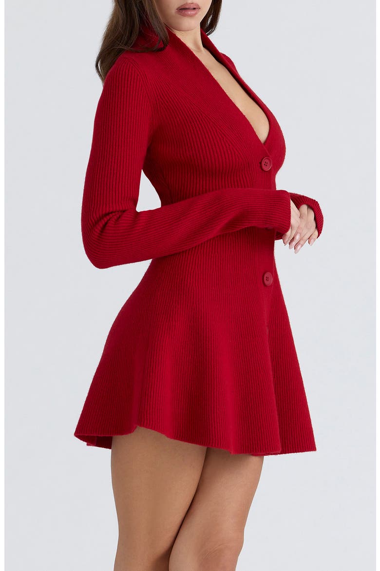 Aubrey Long Sleeve Wool Blend Sweater Minidress, Alternate, color, RED