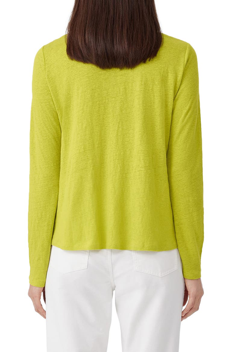 Organic Linen Long Sleeve T-Shirt, Alternate, color, CITRON