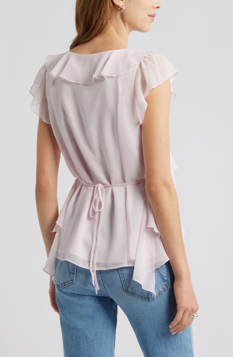 Open Edit Chiffon Ruffle Top, Alternate, color, Pink Carinaria
