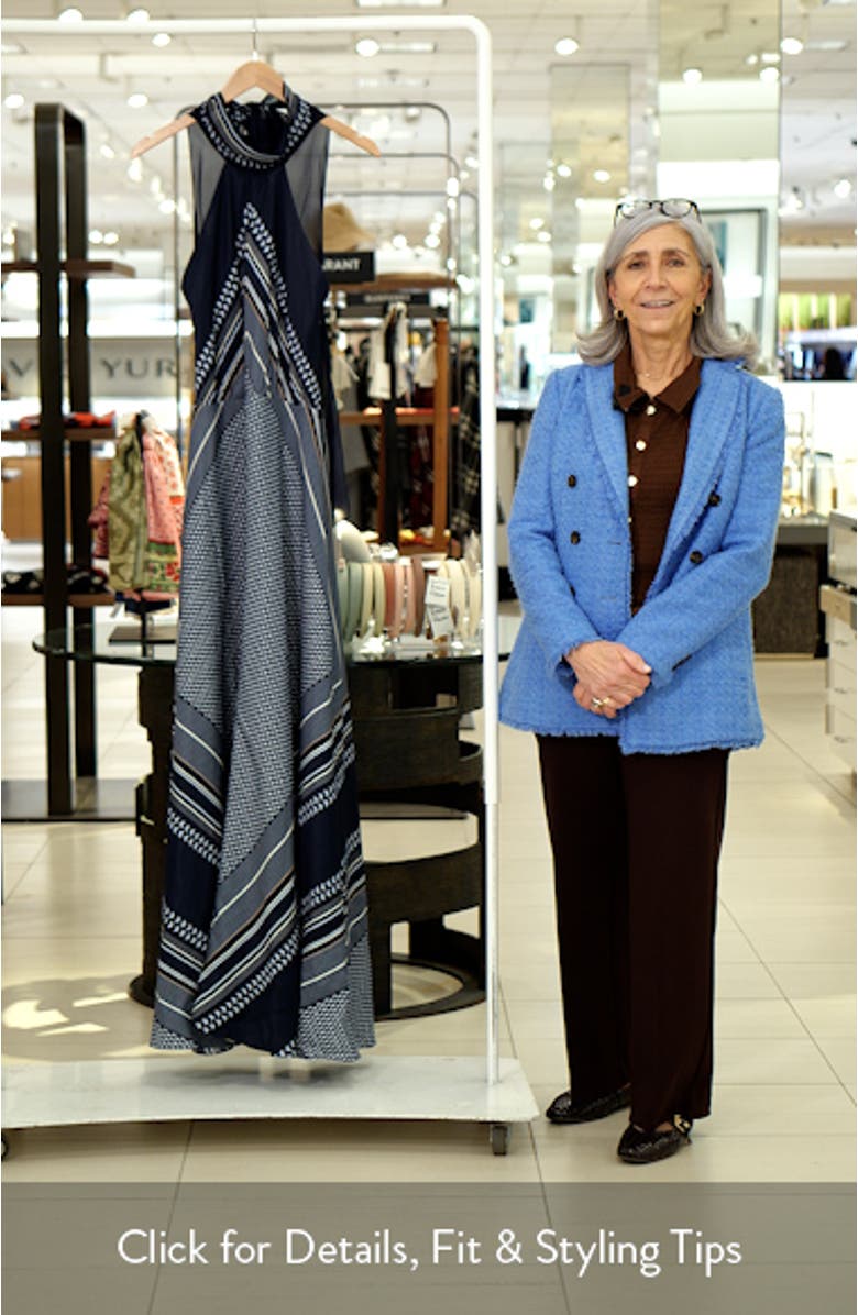 Skylar High Neck Scarf Print Maxi Dress, sales video thumbnail