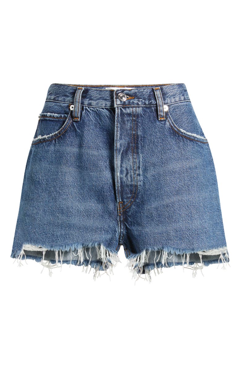 FRAME The Dare Frayed High Waist Denim Shorts, Alternate, color, Habit