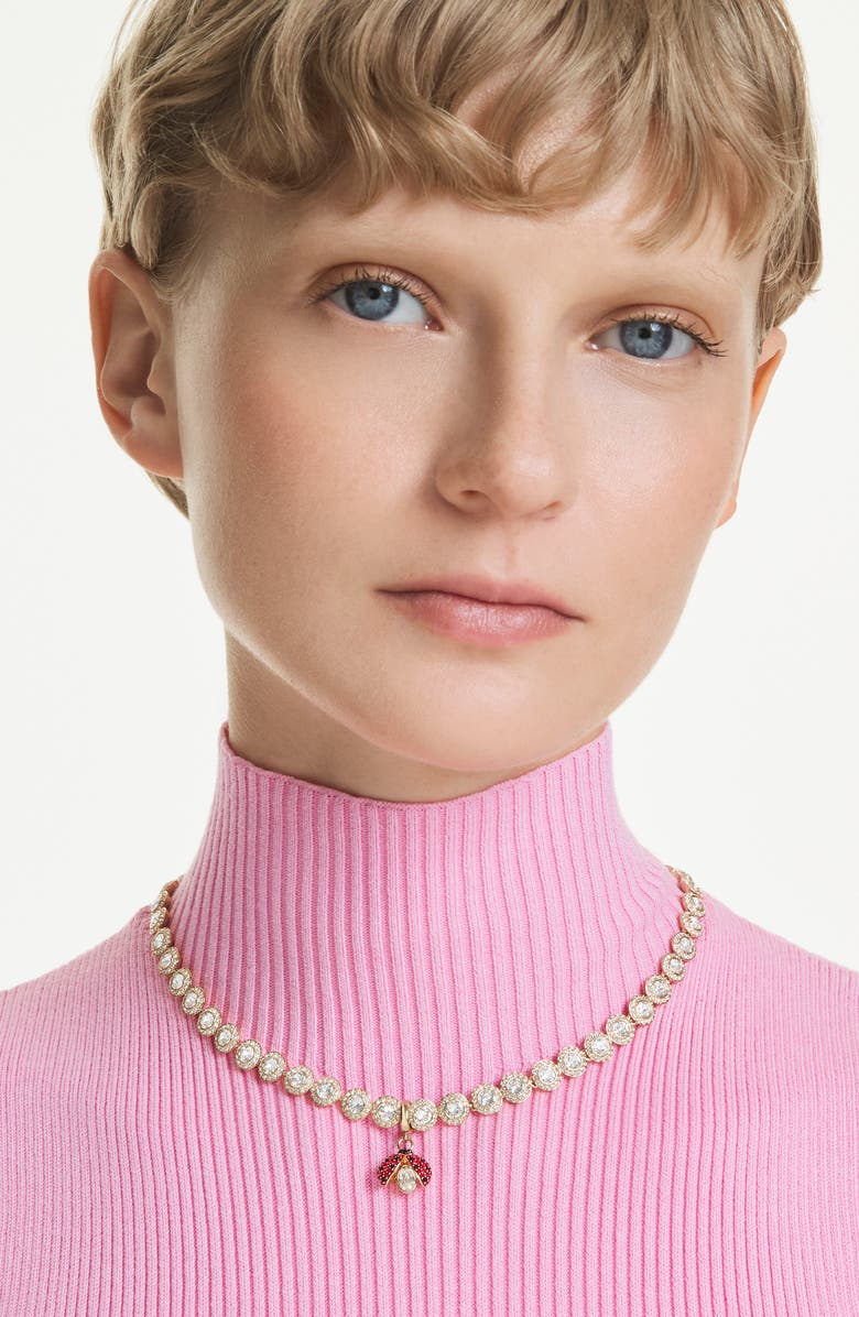 Swarovski Idyllia Crystal Ladybug Charm, Alternate, color, Red/ Gold