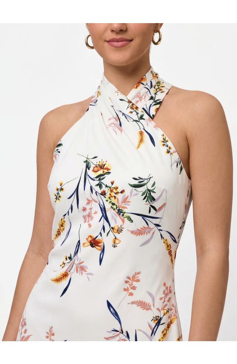 RACHEL Rachel Roy Harland Crossover Halter Midi Dress, Alternate, color, White Blossom