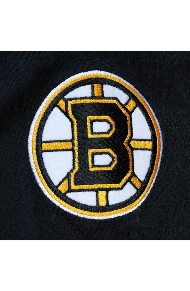 Mitchell & Ness Men's Mitchell & Ness Black Boston Bruins Legendary Slub Hoodie Long Sleeve T-Shirt, Alternate, color,