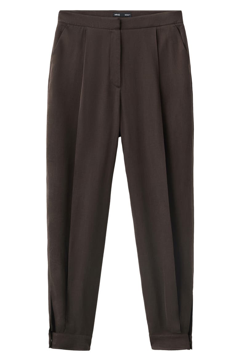Pleated Baggy Cupro Blend Pants, Main, color, CHOCOLATE
