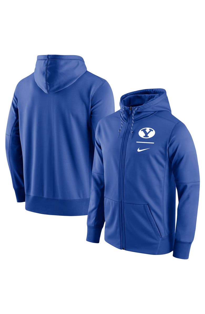 Nike Men's Nike Royal BYU Cougars Logo Stack Performance Full-Zip Hoodie, Main, color, 