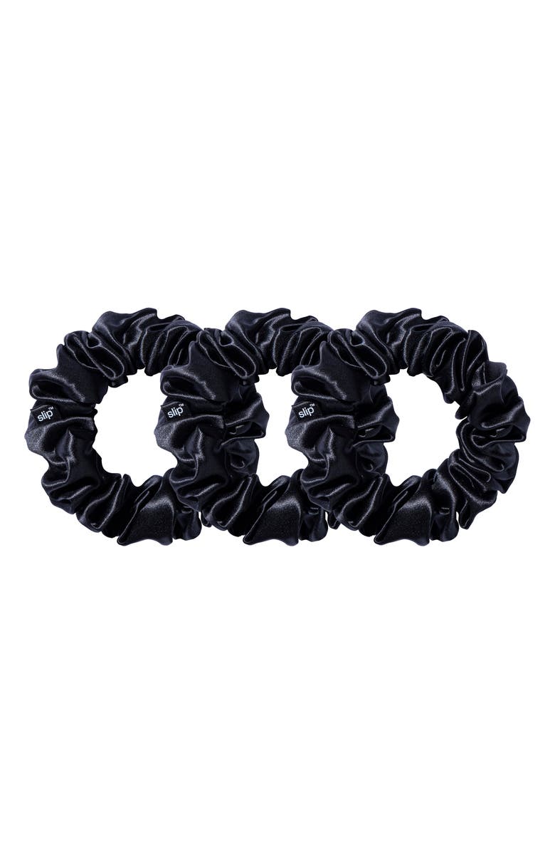 slip 3-Pack Large Silk Scrunchie Set, Main, color, Black