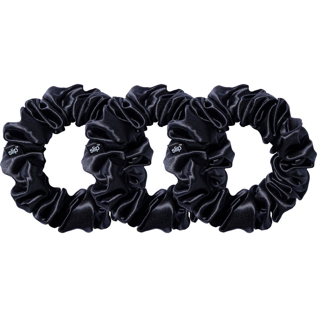 Slip 3-pack Large Silk Scrunchie Set In Black