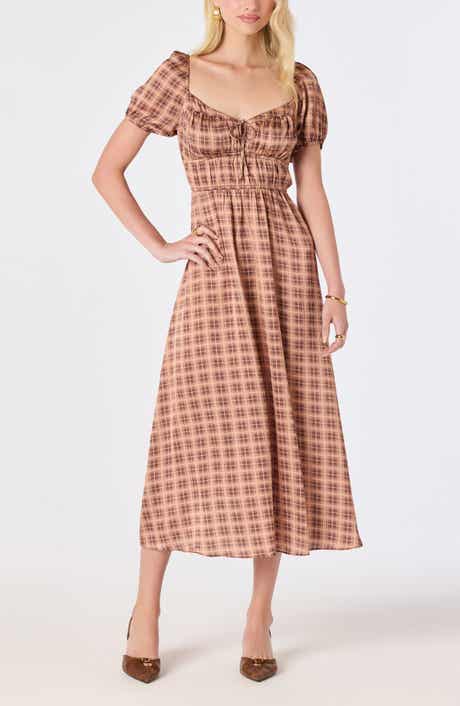 Nallely Puff Sleeve Midi Dress