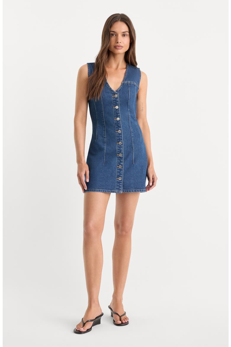 The Denim V-Neck Minidress, Alternate, color, INDIGO1265