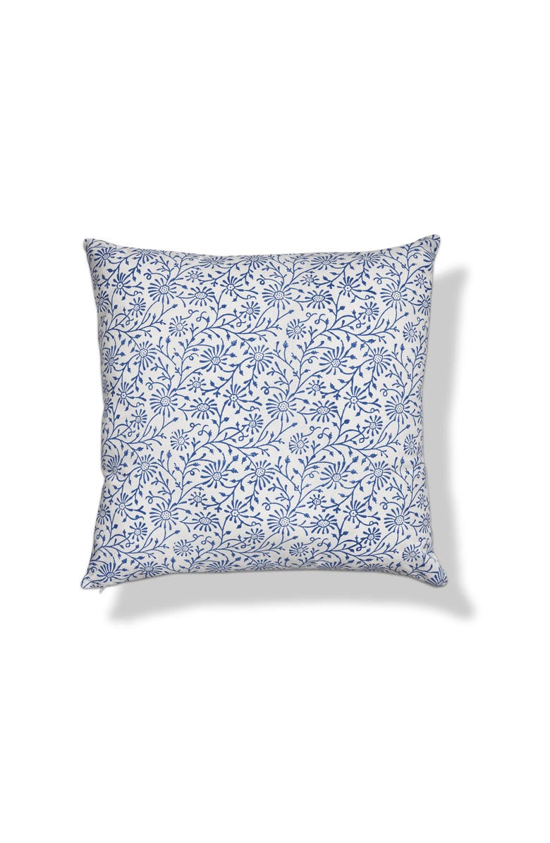 tag Blue Floral Vine Cotton Decorative Throw Pillow Square, Main, color, Blue