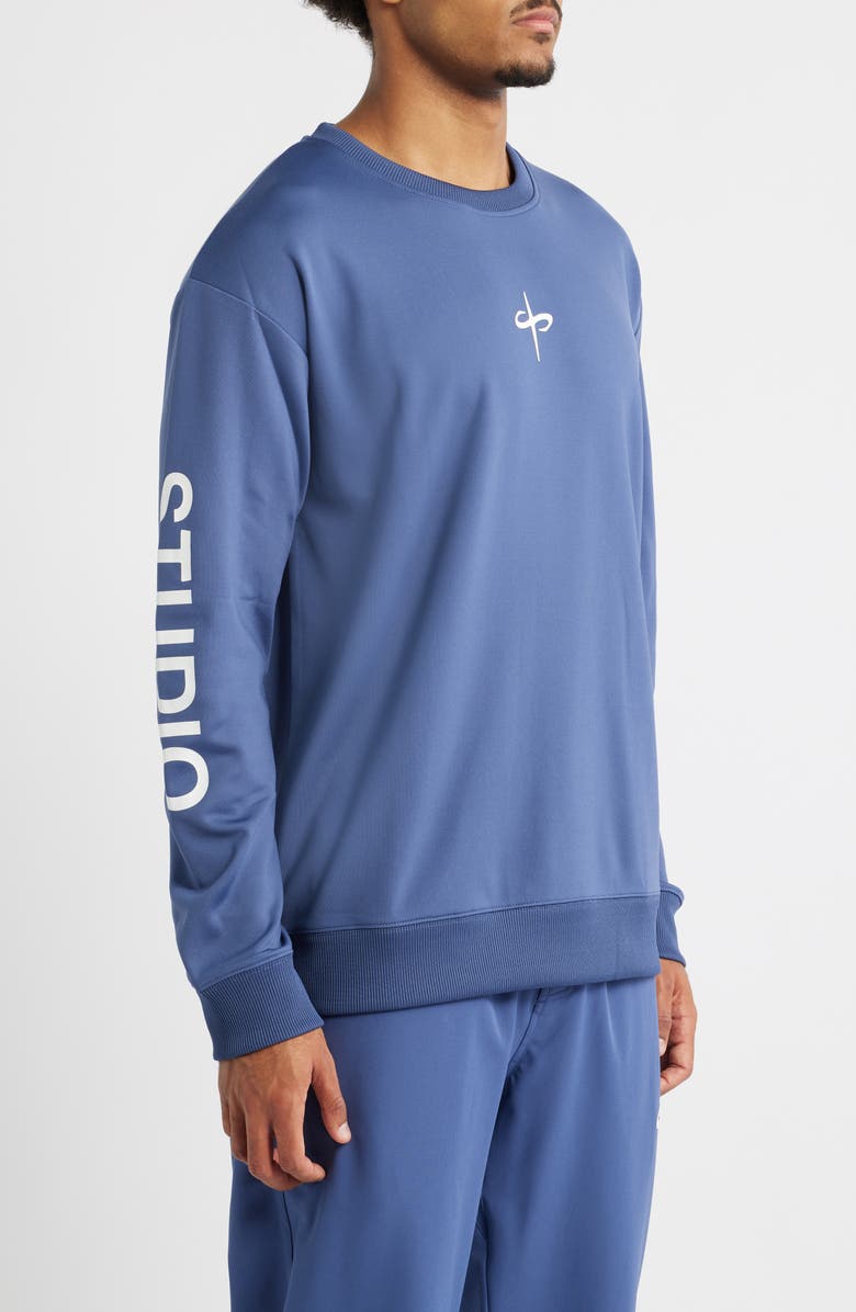 SANTO STUDIO Jett Lawrence Tempo Forever Comfort Crew Sweatshirt, Alternate, color, Blue