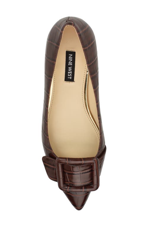 Nine West Jesike Pointed Toe Flat In Brown
