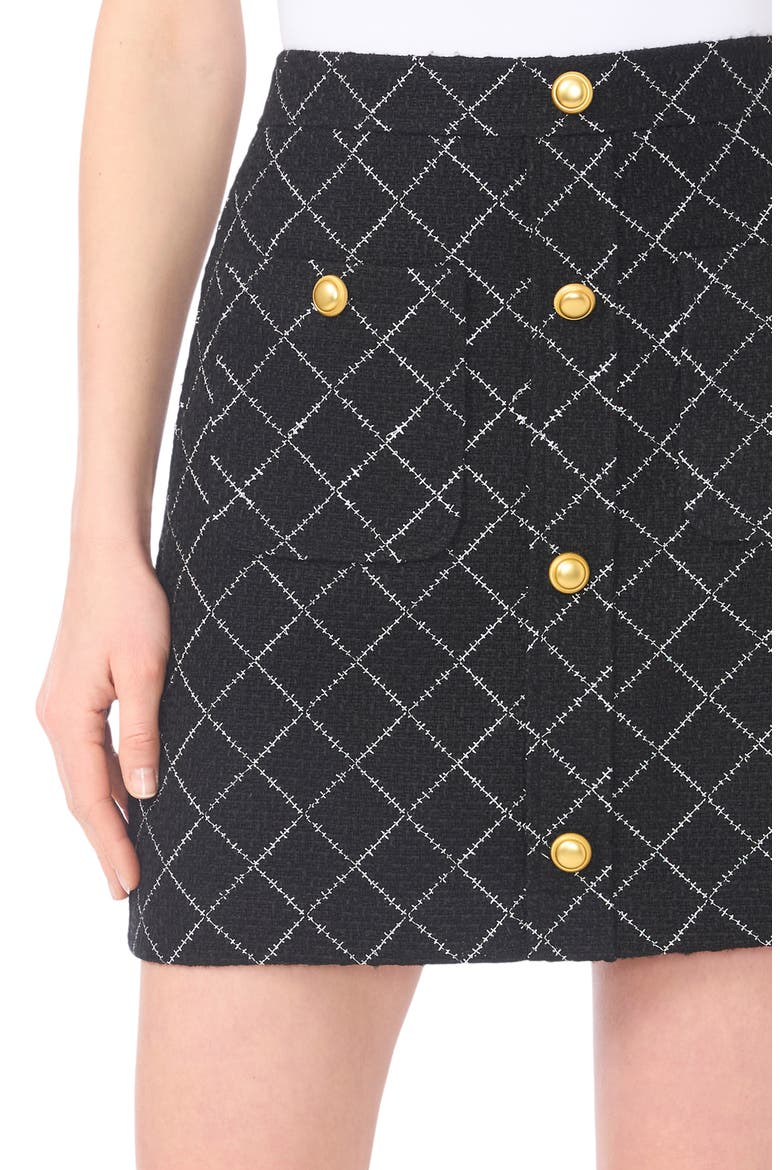 Brenton Tweed Miniskirt, Alternate, color, RICH BLACK