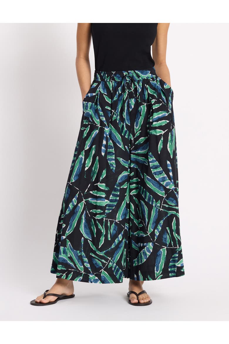 Painterly Palm Culottes, Main, color, Black