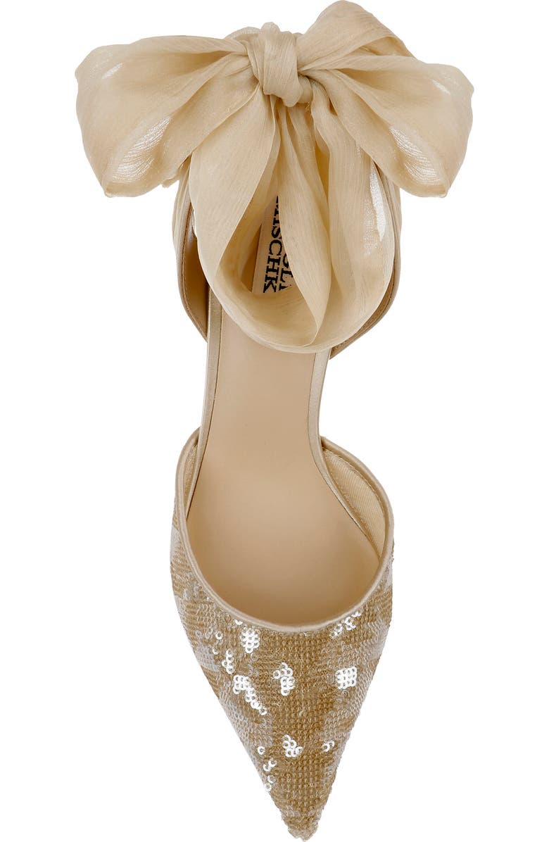Badgley Mischka Bridal Blaze II Ankle Tie Pointed Toe Pump, Alternate, color, Champagne