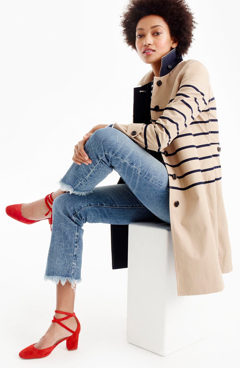 J.CREW FACTORY J.Crew Stripe Trench Coat, Alternate, color, 