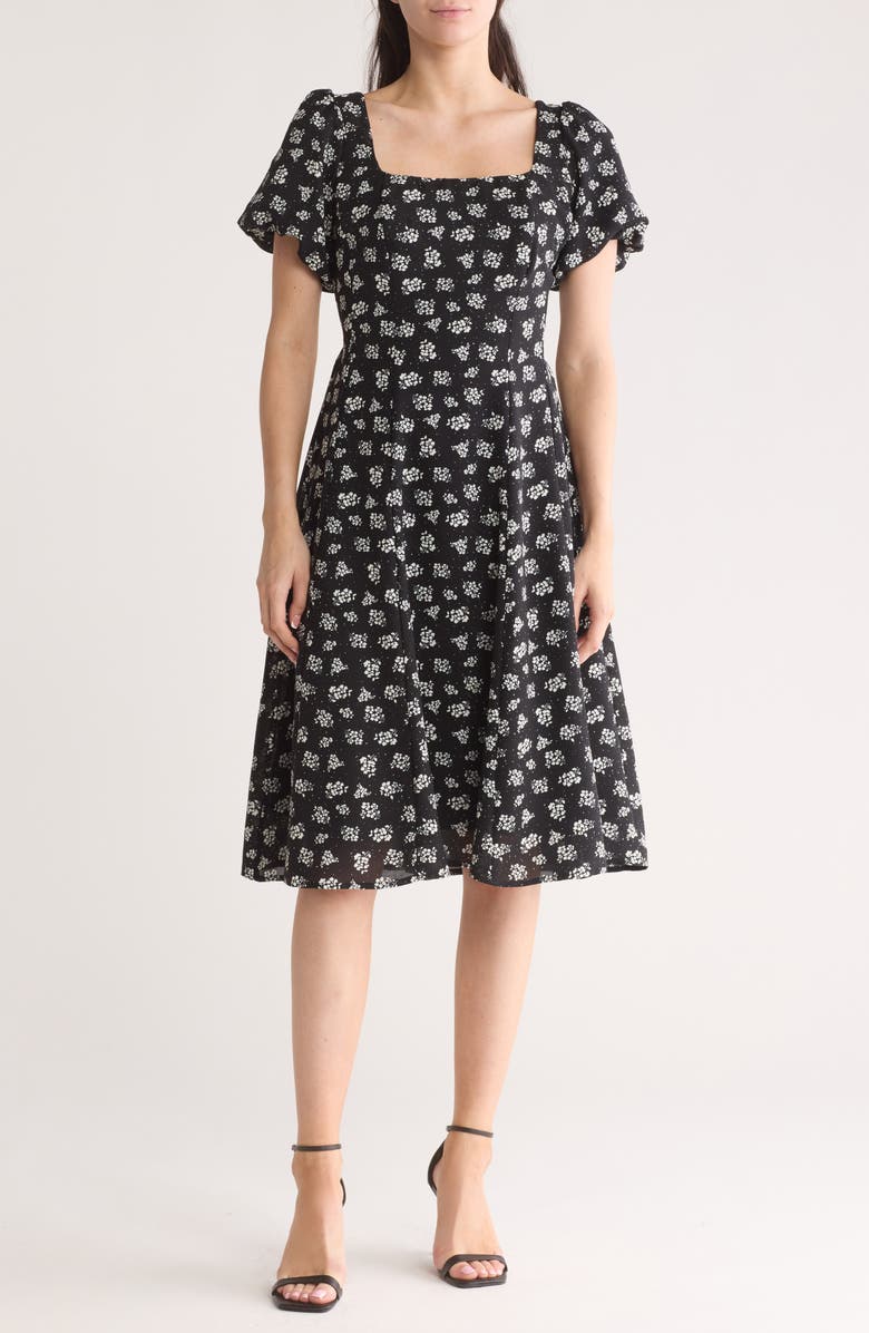 Lush Floral Puff Sleeve Midi Dress, Main, color,