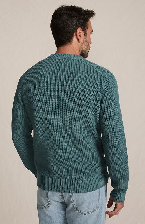 Lands' End Drifter Cotton Crewneck Sweater In Green