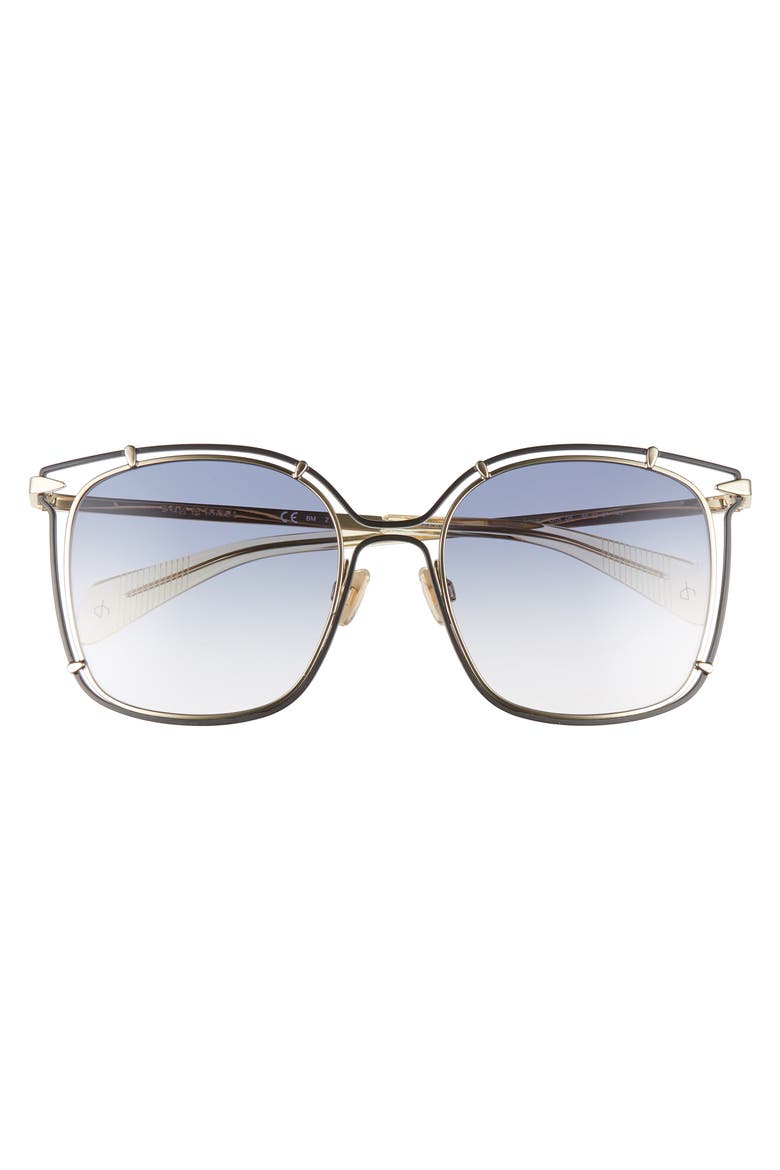 56mm Gradient Square Sunglasses, Alternate, color, BLACK/ BLUE/ GOLD