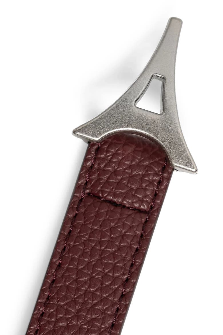Leonie Eiffel Slim Leather Belt, Alternate, color, Red