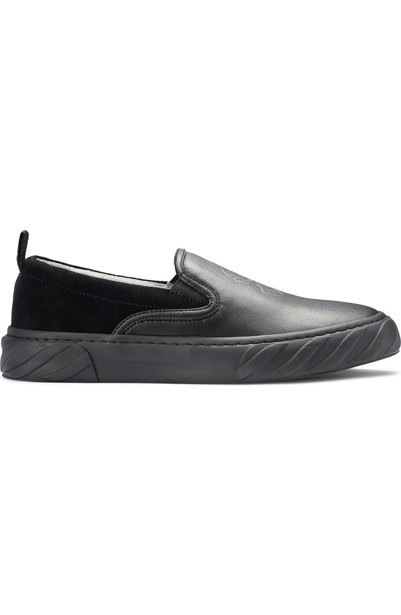 KARL LAGERFELD PARIS Recycled Leather Logo Slip-ons, Alternate, color,