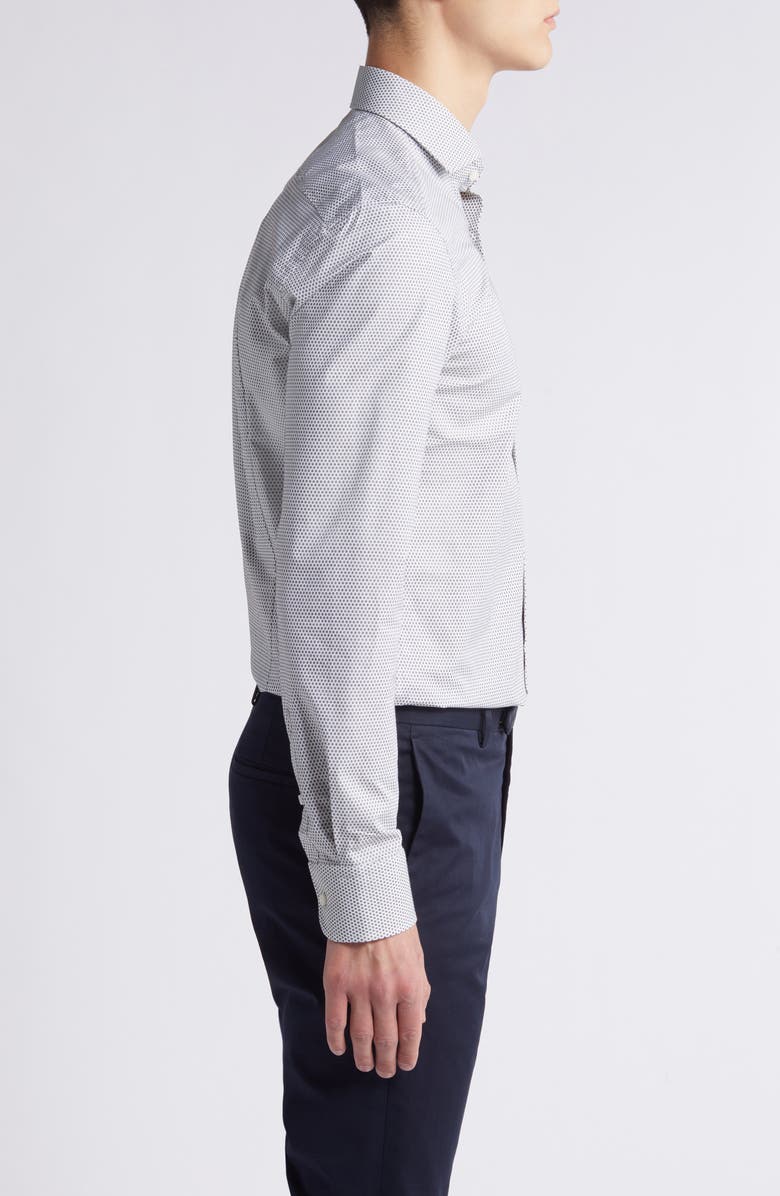 BOSS Hank Dot Print Stretch Cotton Dress Shirt, Alternate, color, 