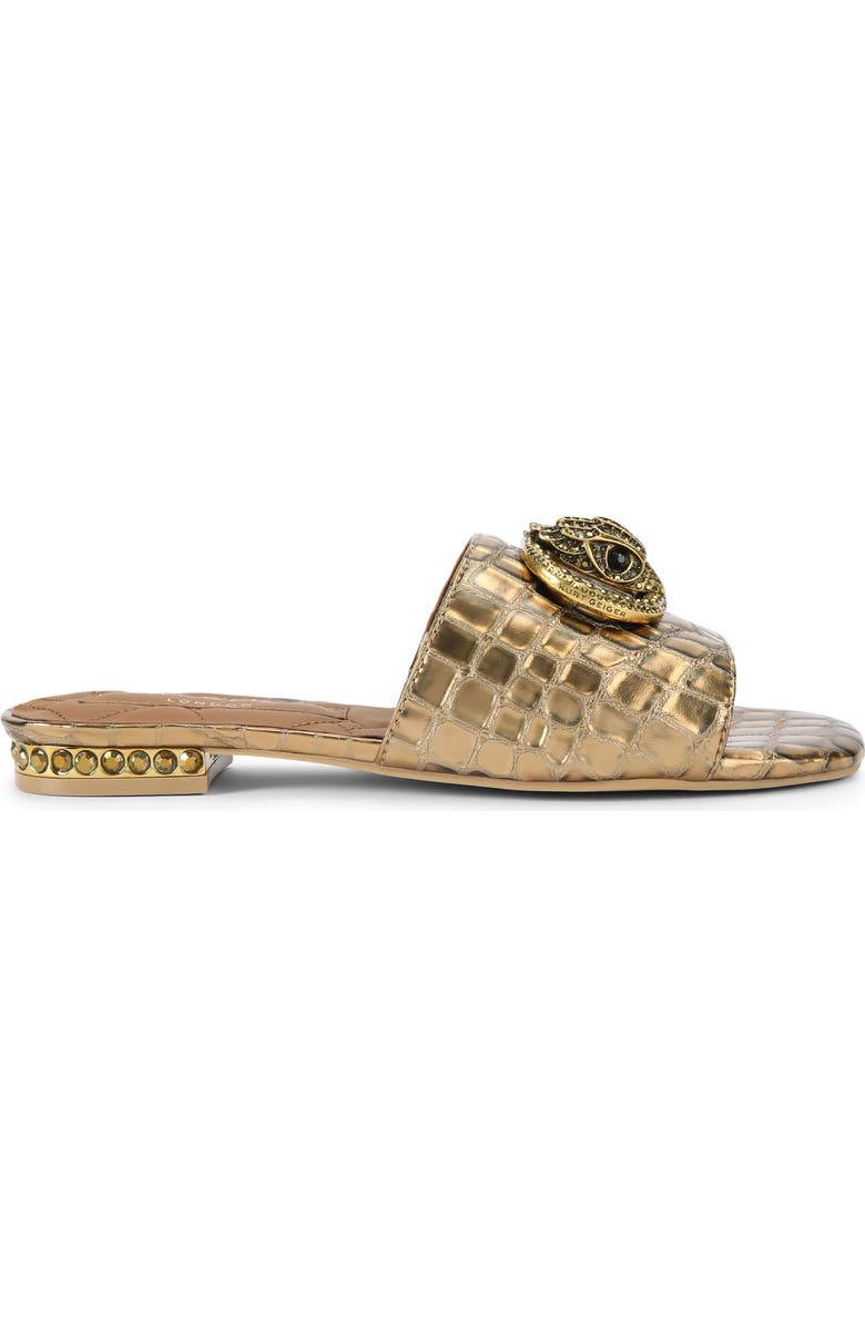Kurt Geiger London Chelsea Croc Embossed Slide Sandal, Main, color, Gold