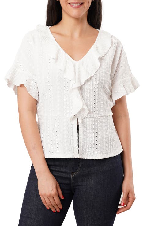 Eyelet Ruffle Top