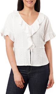 SUNNY LEIGH Eyelet Ruffle Top