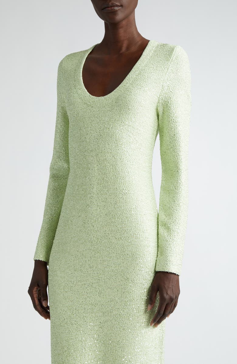 St. John Evening Sequin Long Sleeve Knit Dress, Alternate, color,