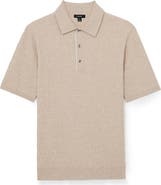 Reiss Era Basket Weave Knit Polo Sweater