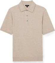 Reiss Era Basket Weave Knit Polo Sweater